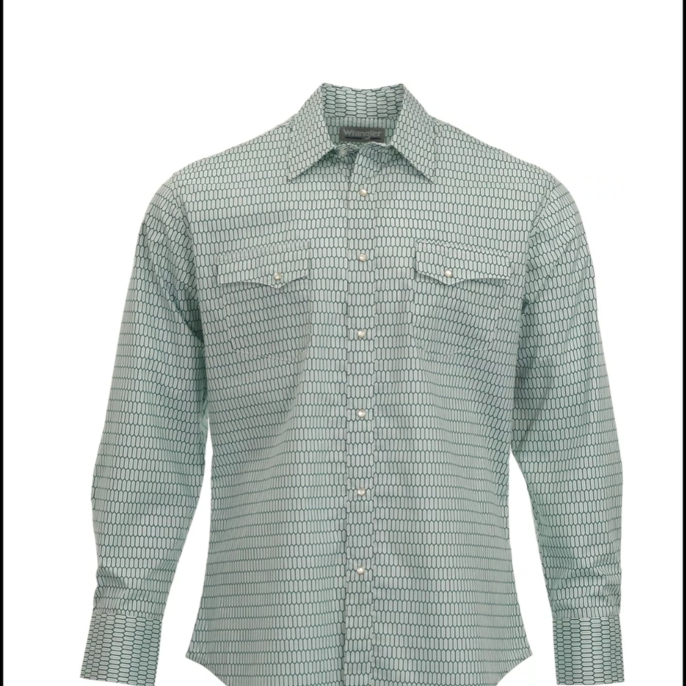 Men's Wrangler Green Patterned Shirt